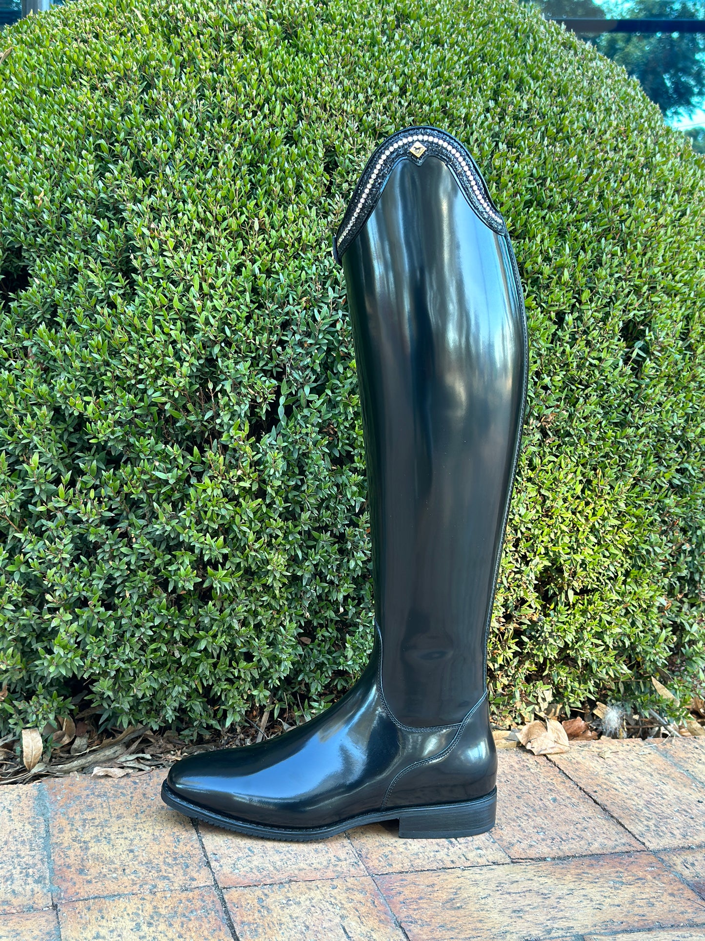 DE NIRO BELLINI DRESSAGE TALL BOOT WITH GALA BLACK & CRYSTAL TOP
