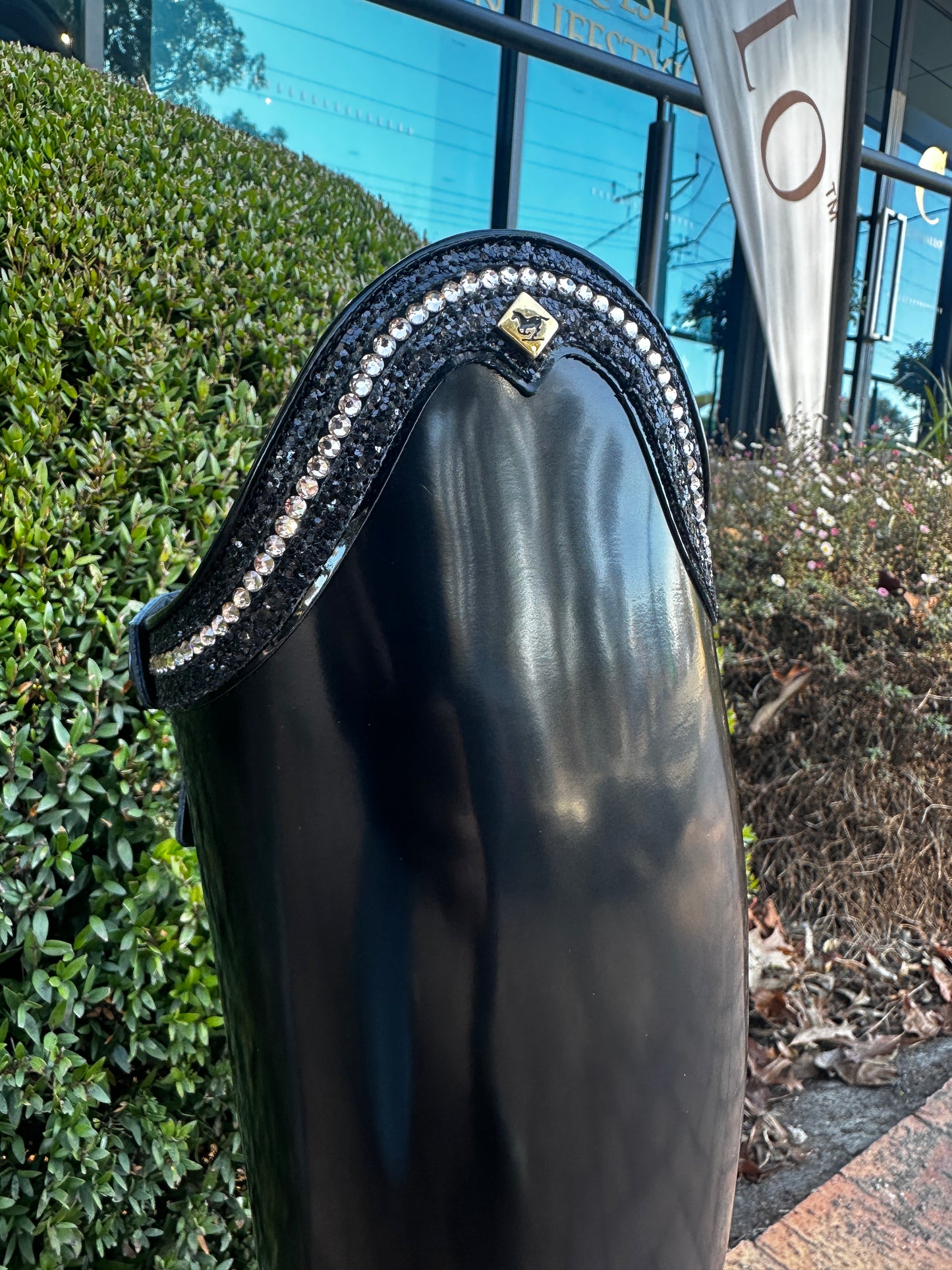 DE NIRO BELLINI DRESSAGE TALL BOOT WITH GALA BLACK & CRYSTAL TOP