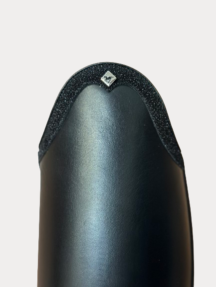 Black matte leather with sparkly top