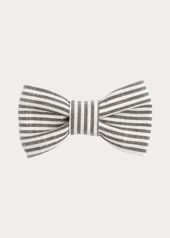 MUTTS & HOUNDS - CHARCOAL STRIPE DOG BOW TIE