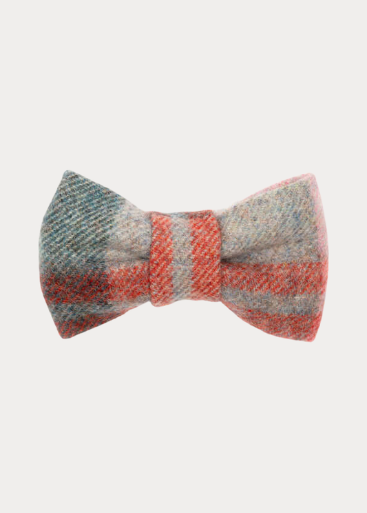 MUTTS & HOUNDS - MACAROON CHECK TWEED DOG BOW TIE