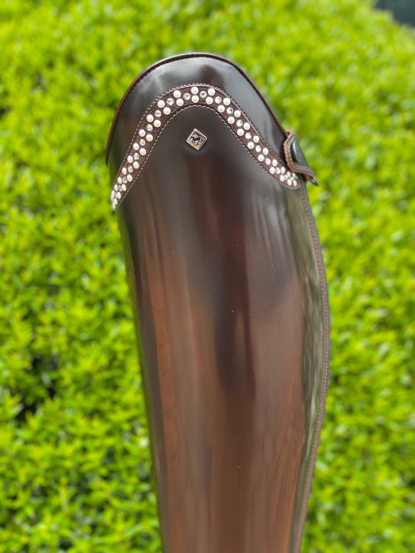 DENIRO S2601 DRESSAGE TALL BOOT - BRUSH BROWN WITH PICCOLO TOP