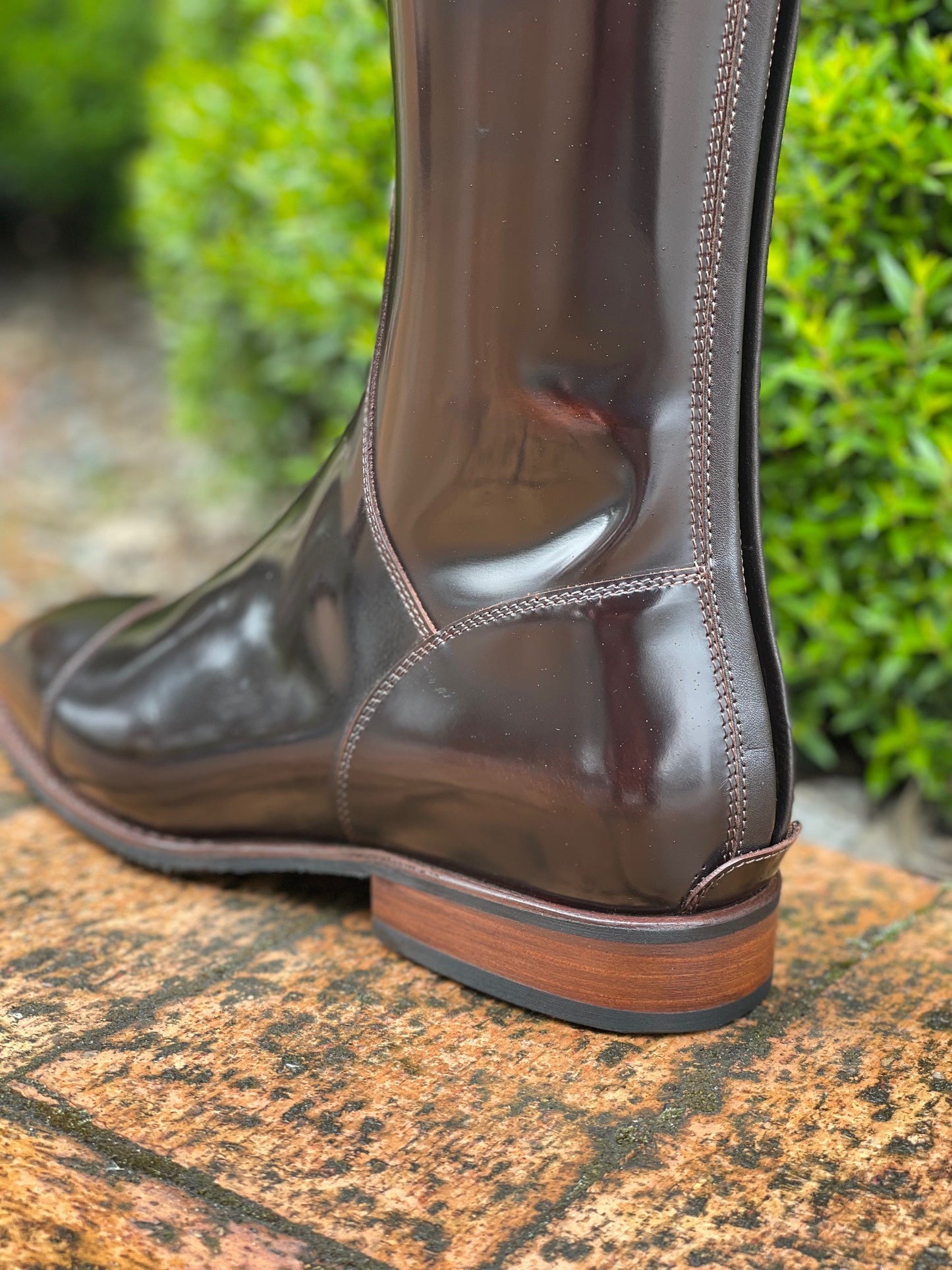 DENIRO S2601 DRESSAGE TALL BOOT - BRUSH BROWN WITH PICCOLO TOP