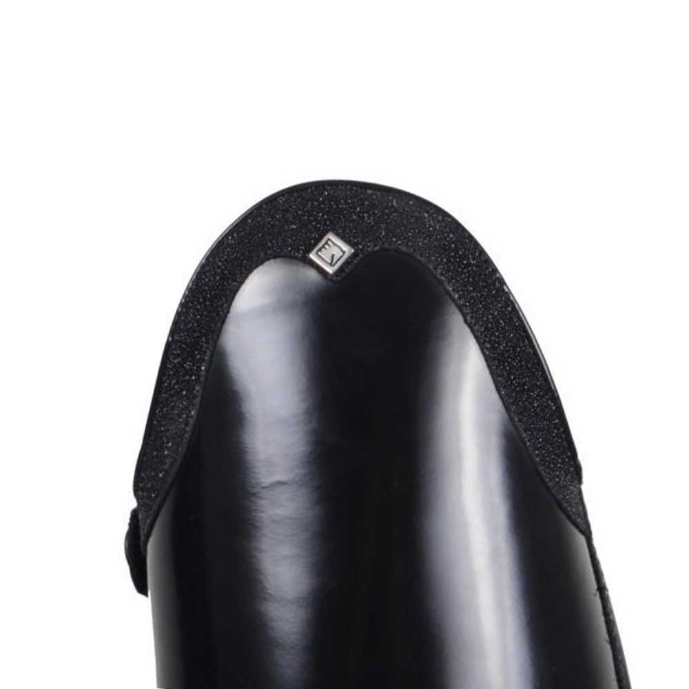 Black tall boot with sparkly top