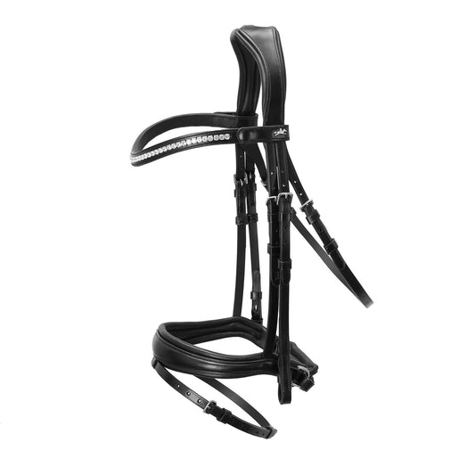 Black bridle with square crystals browband