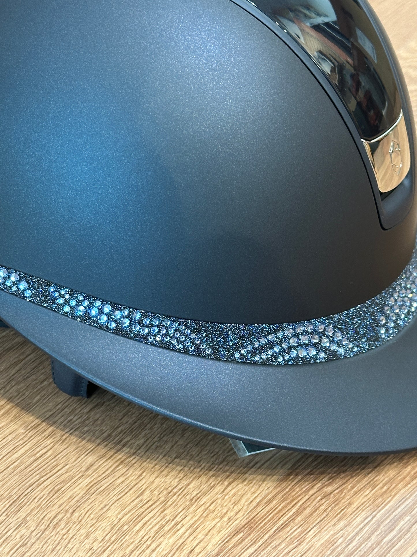 SAMSHIELD CUSTOM MISS SHIELD 2.0 NAVY GLOSSY TOP INTARSIA FRONTAL BAND